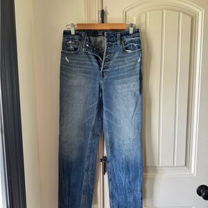 Abercrombie & Fitch Blue Ankle Straight Jeans